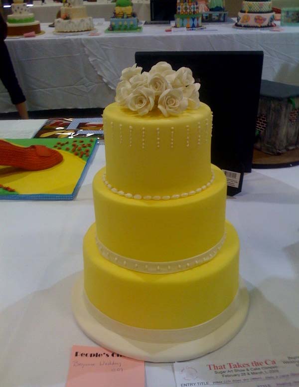 My 1st competition cake Yellow Wedding Cake