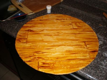 Fondant wood cake board